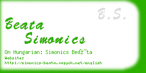 beata simonics business card